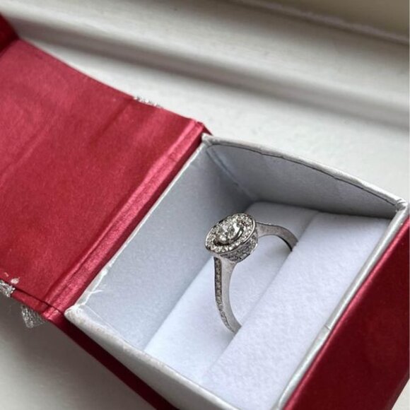 Vintage Rose Cut diamond (centre stone) Halo Style ring (1.57CTW) - Picture 1 of 2